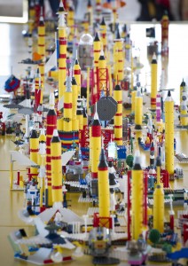 Lego rockets at NASA's Kennedy Space Center